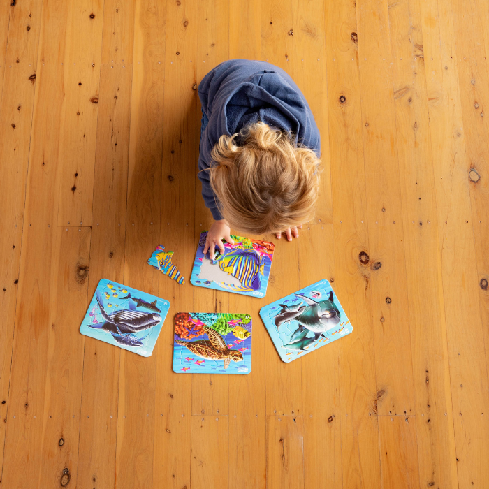 Puzzle set of 4: Under the Pacific Ocean