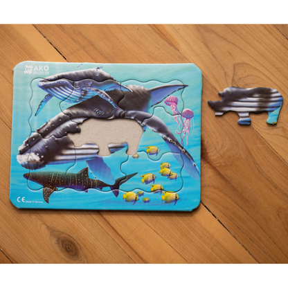 Whale puzzle (5-piece / 8-piece)