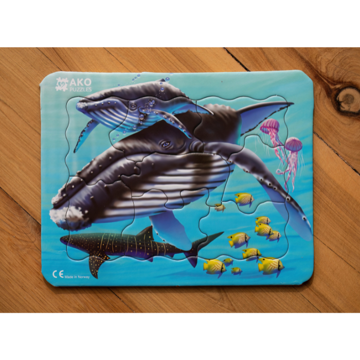 Whale puzzle (5-piece / 8-piece)